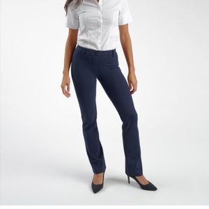 Betabrand yoga dress pant navy straight leg medium